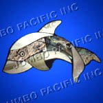 Shell brooches crafted in dolphin design